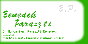 benedek paraszti business card